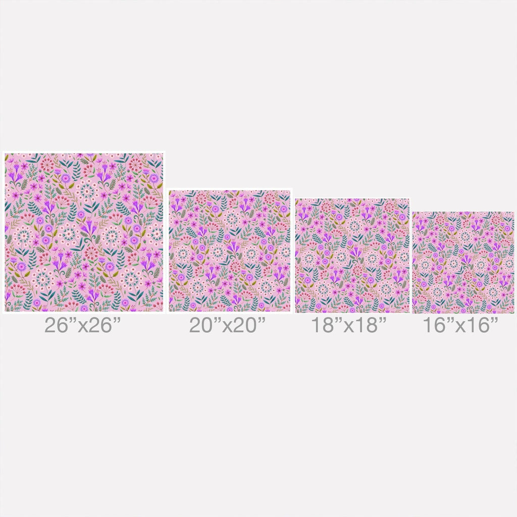 Pimlada Phuapradit Ditsy Purple Floral Half Drop Outdoor Throw Pillow
