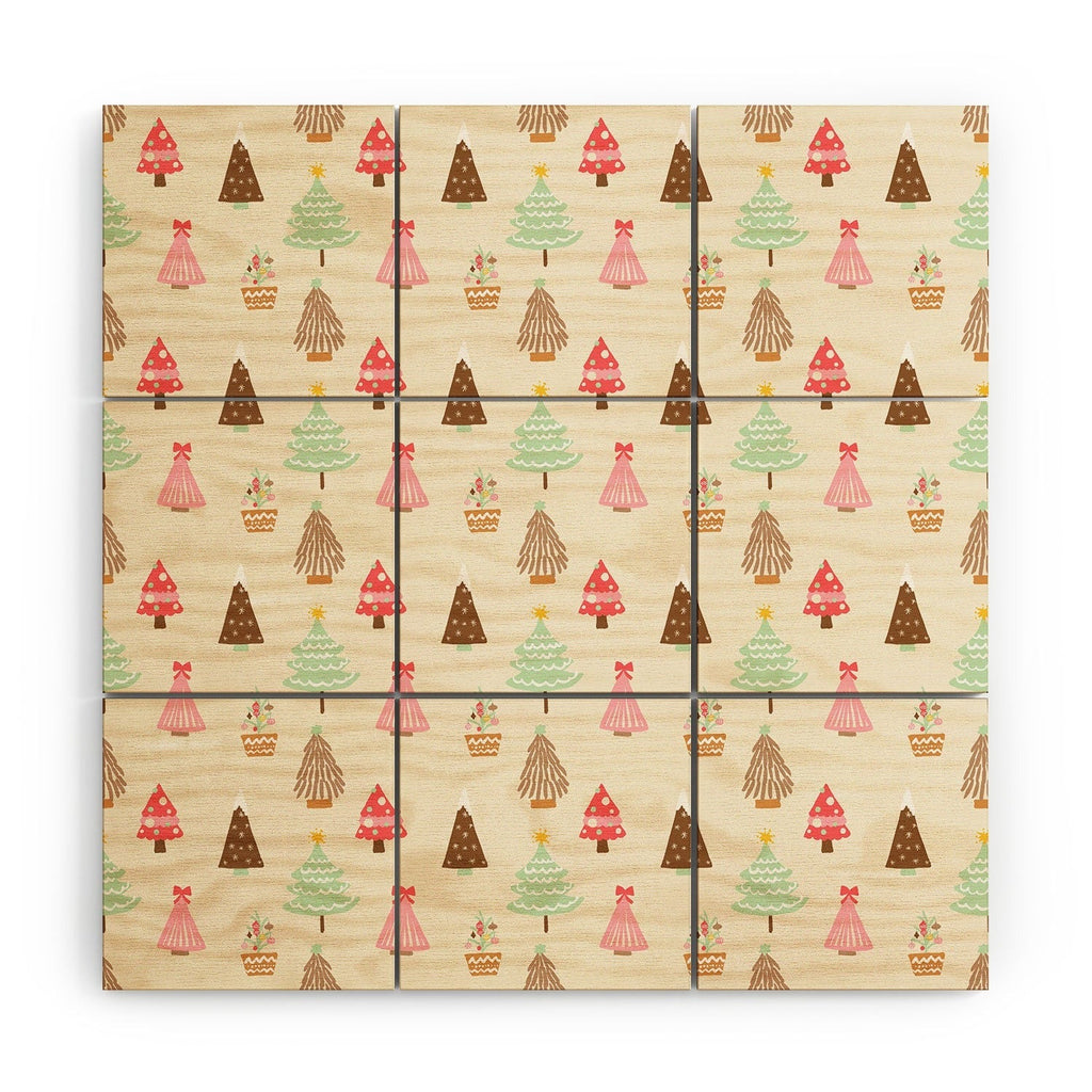 Design by Spark Christmas Tree Delight Wood Wall Mural