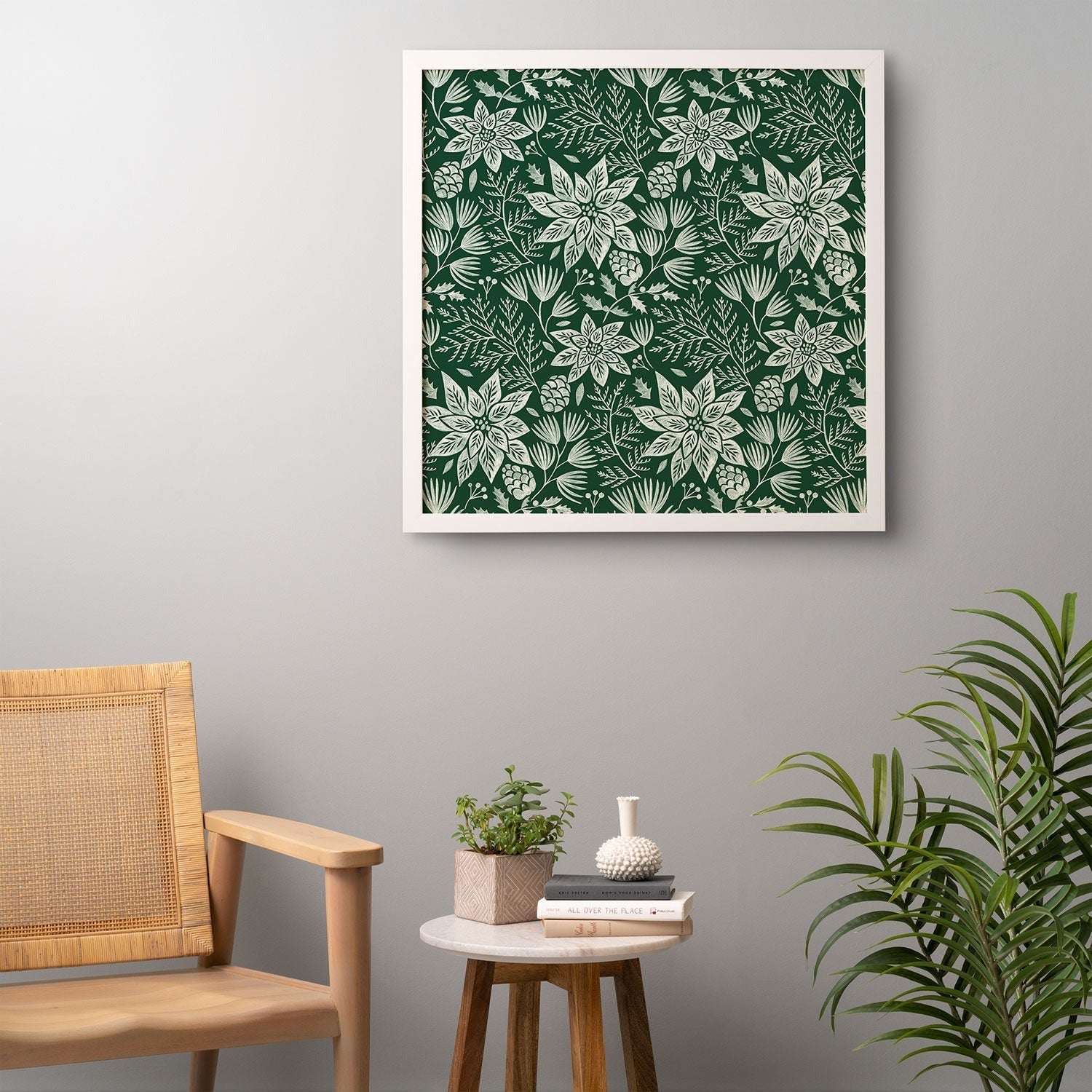 Pimlada Phuapradit Christmas Poinsettia Framed Wall Art