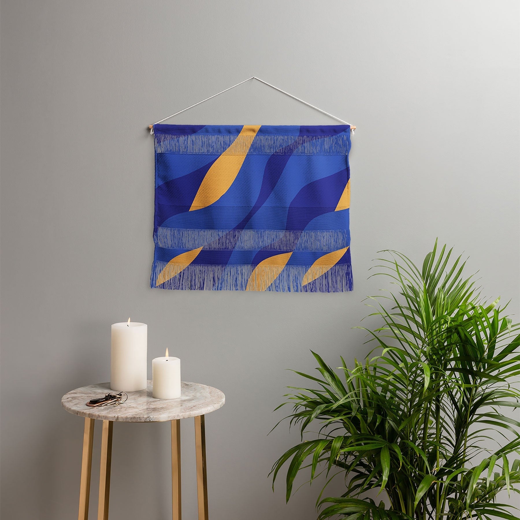 Camilla Foss Pebbles in Stream Wall Hanging Landscape
