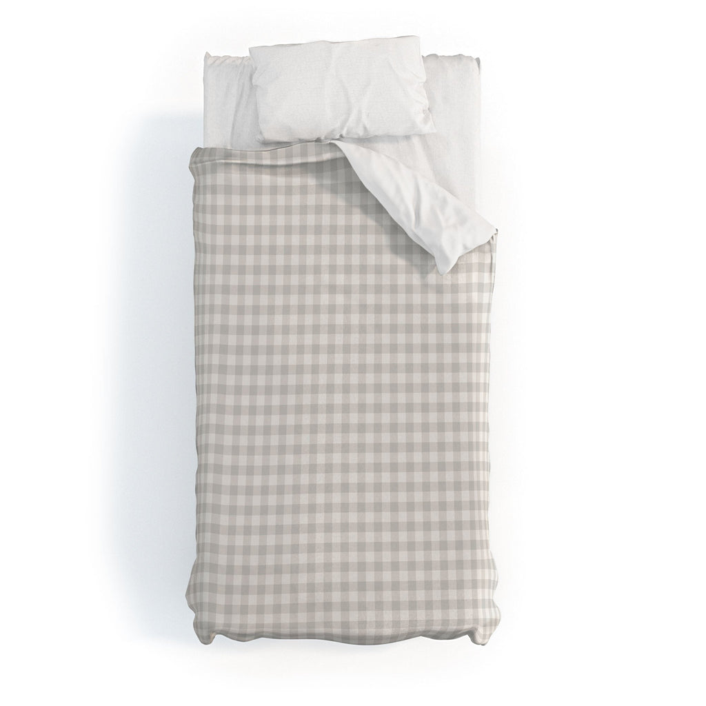 Colour Poems Gingham Plaid Pattern Cloud White Duvet Cover