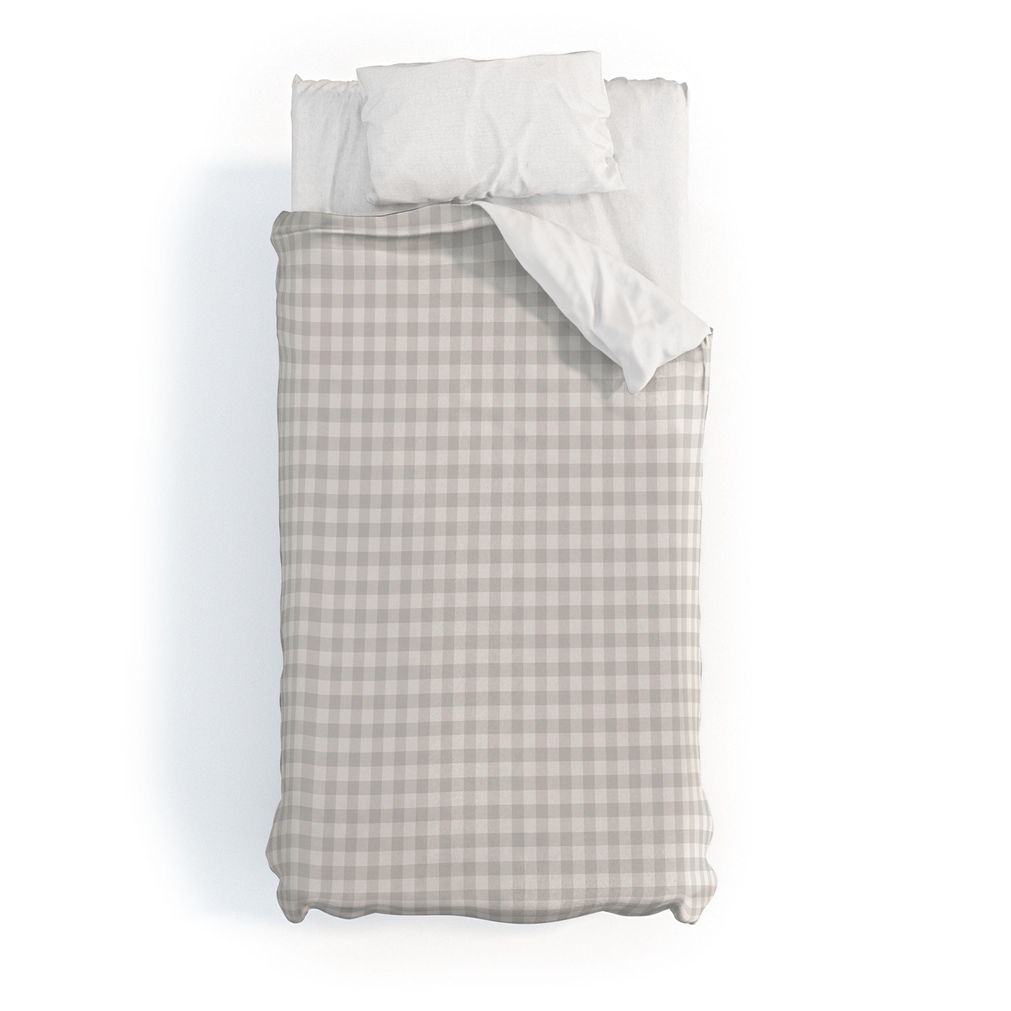 Colour Poems Gingham Plaid Pattern Cloud White Duvet Cover
