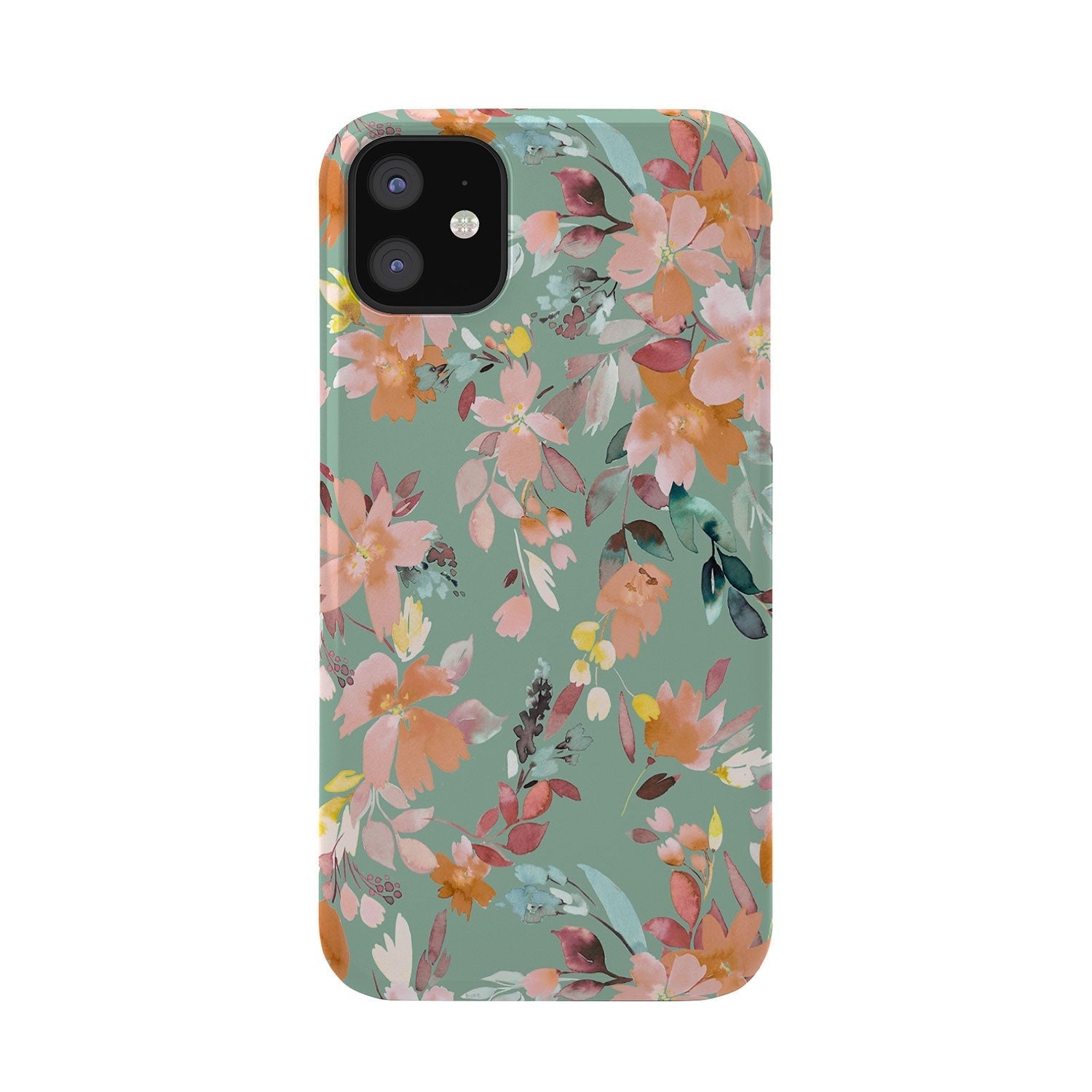Ninola Design Botanic Retreat Floral Oleander Whimsical Teal Green Phone Case