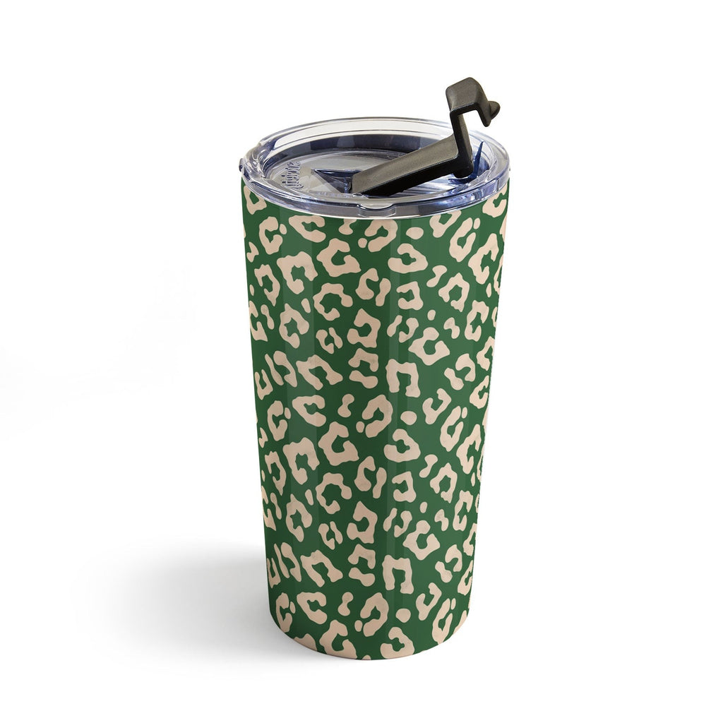Avenie BR Cheetah Print In Green Travel Mug