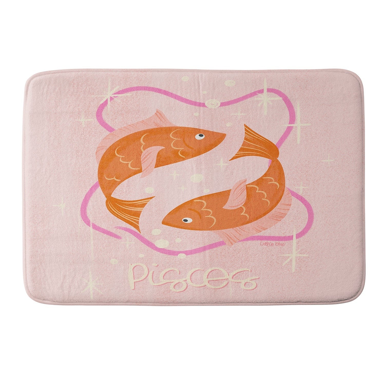 Little Om Zodiac Sign Pisces Memory Foam Bath Mat