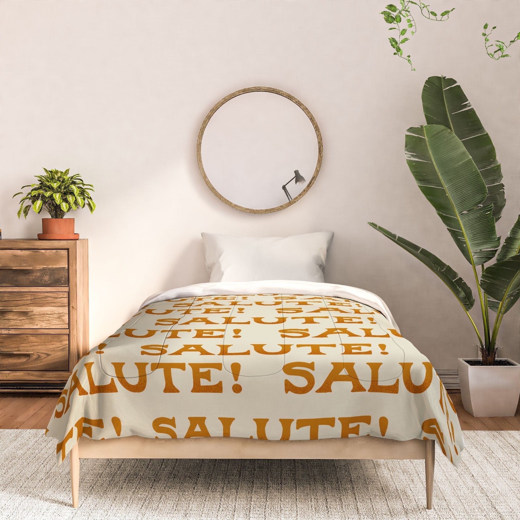 Jessica Molina Salute Gold Pattern on Cream Comforter