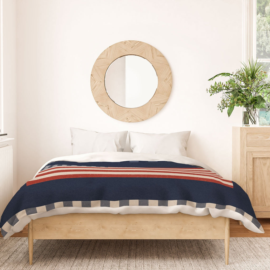 DENY Designs Gingham Flag Duvet Cover