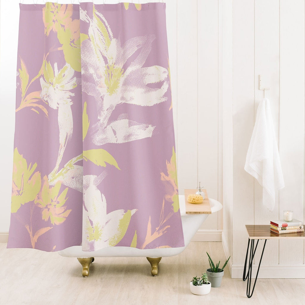 Gabriela Fuente Emma Lilac Floral Shower Curtain
