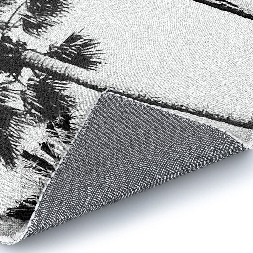 Gal Design Black And White Palms Area Rug