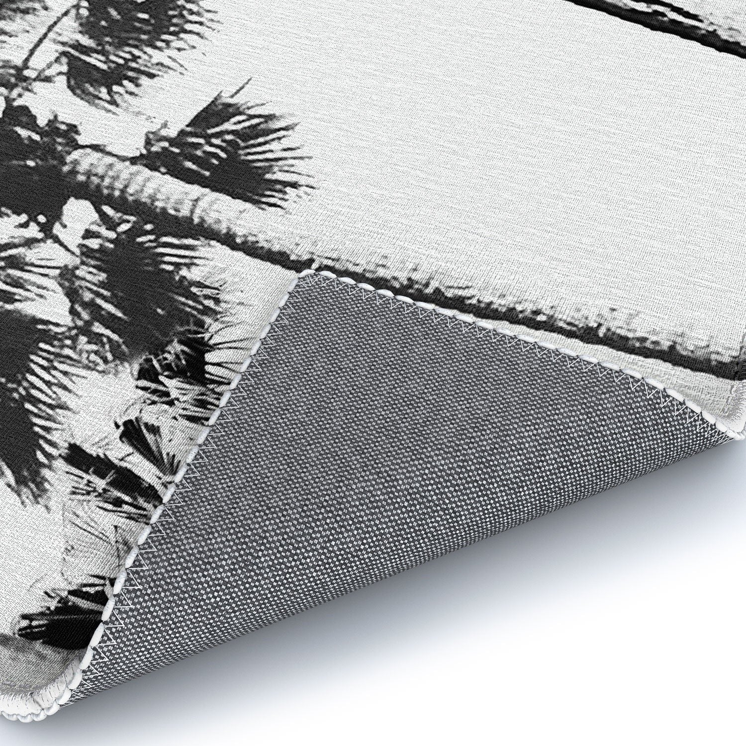 Gal Design Black And White Palms Area Rug