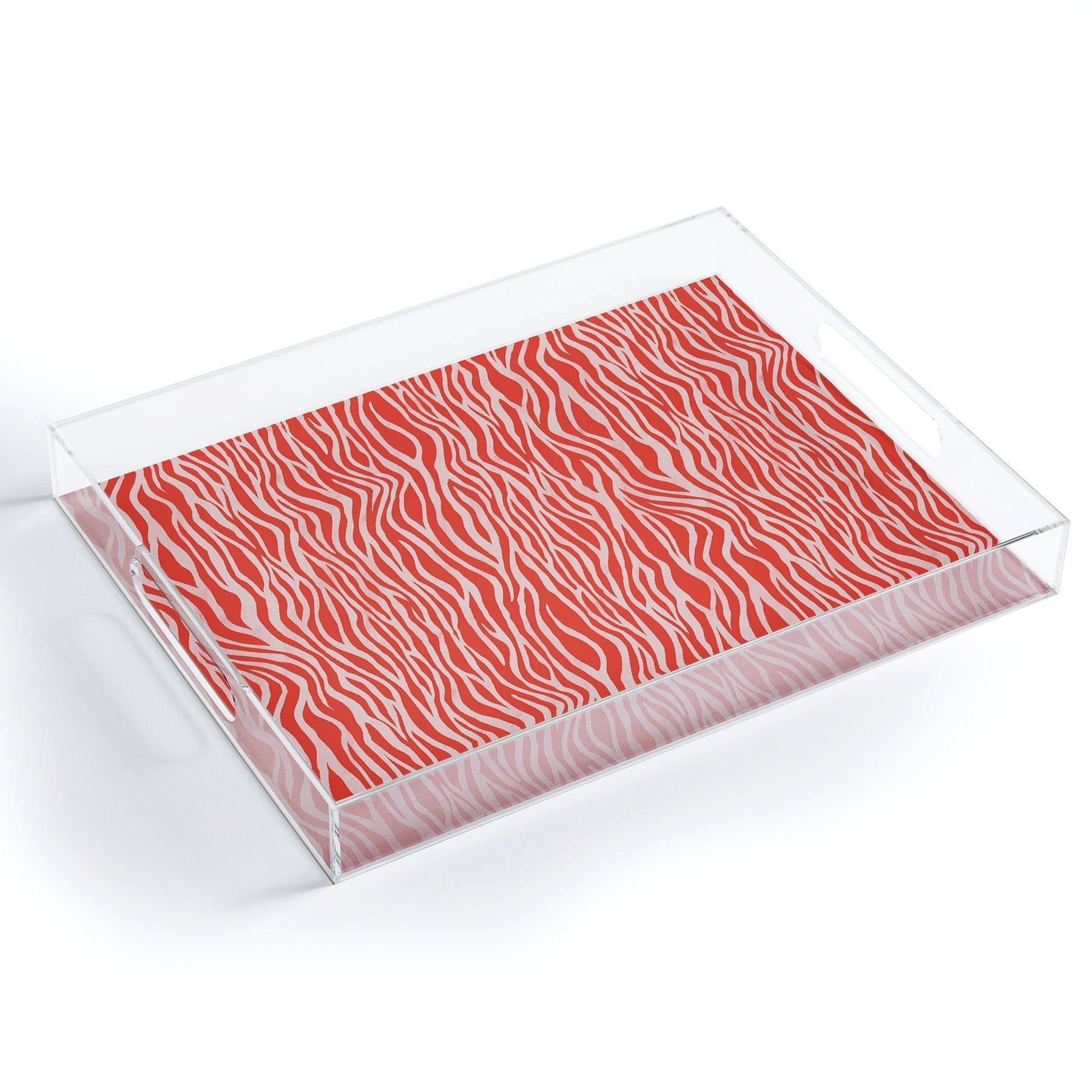 Avenie BR Red Zebra Stripe Acrylic Tray