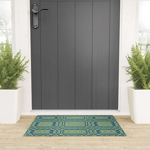 Marta Barragan Camarasa Nostalgic Grid Design Welcome Mat