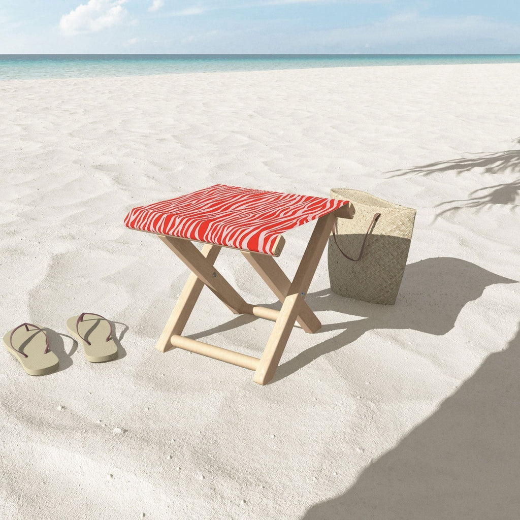 Avenie BR Red Zebra Stripe Folding Stool