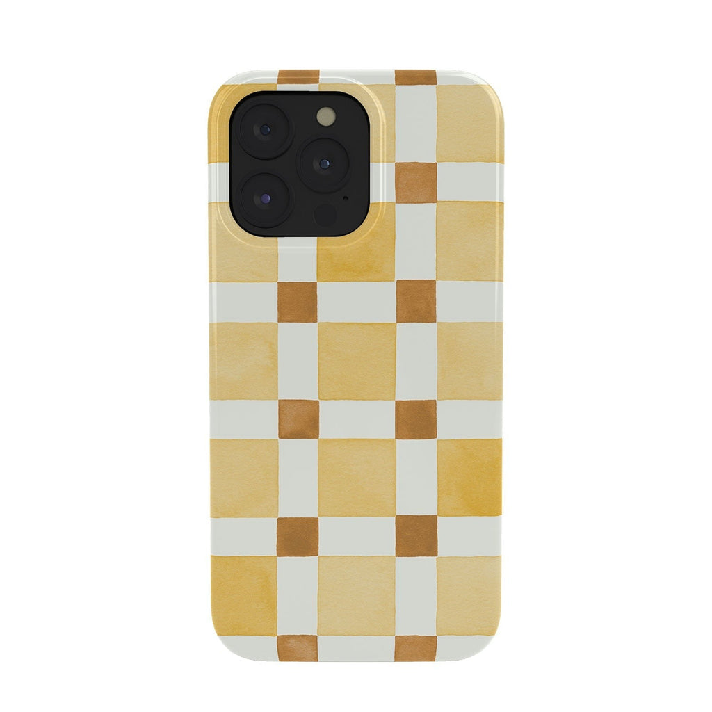 Ninola Design Everyday Artifact Checker Mosaic Tiles Geometry Yellow Phone Case