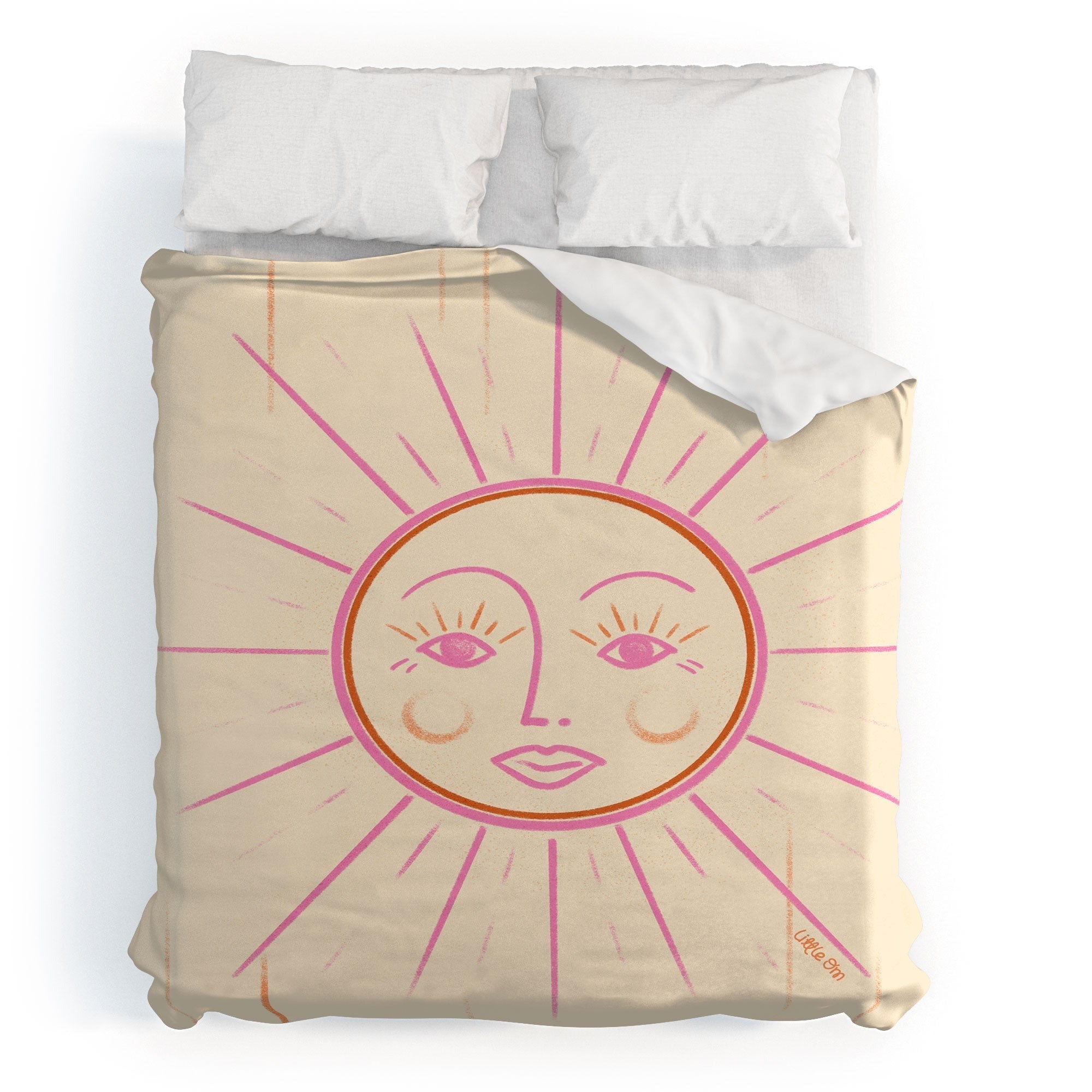 Little Om Celestial Sun cream Duvet Cover
