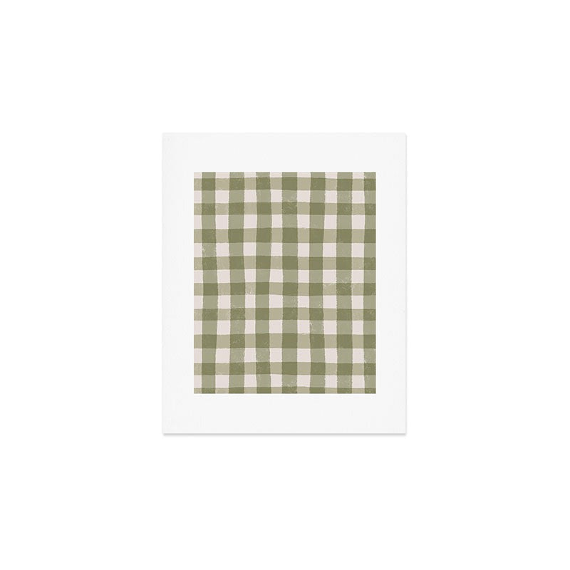 Menina Lisboa Rustic Green Plaid Art Print