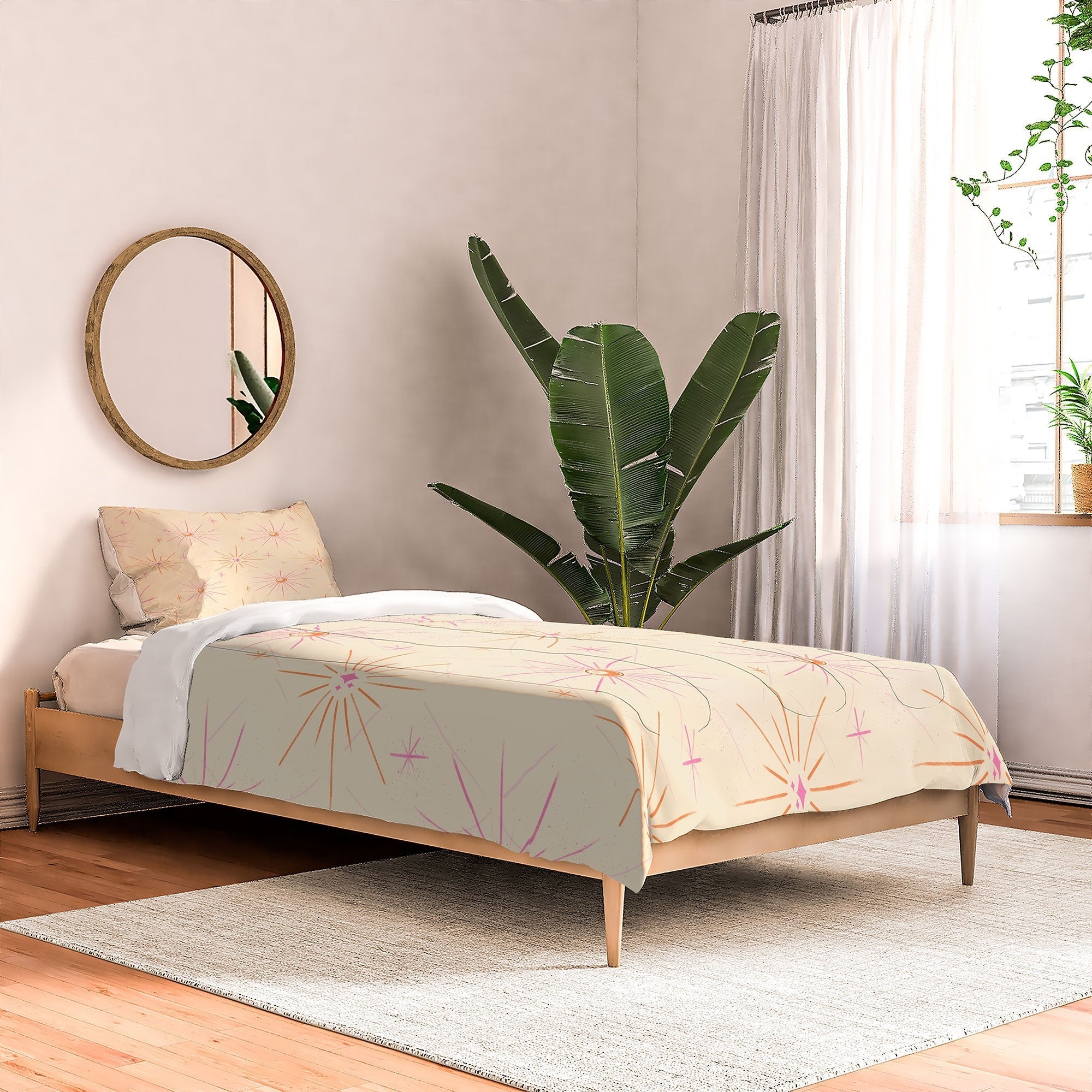 Little Om Pattern Little Moon cream Comforter