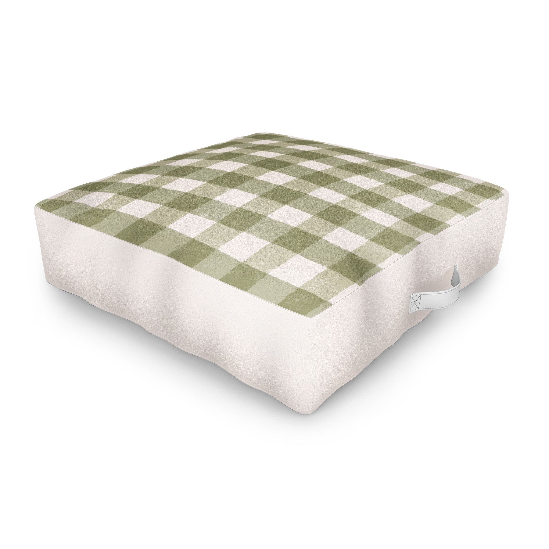 Menina Lisboa Rustic Green Plaid Outdoor Floor Cushion