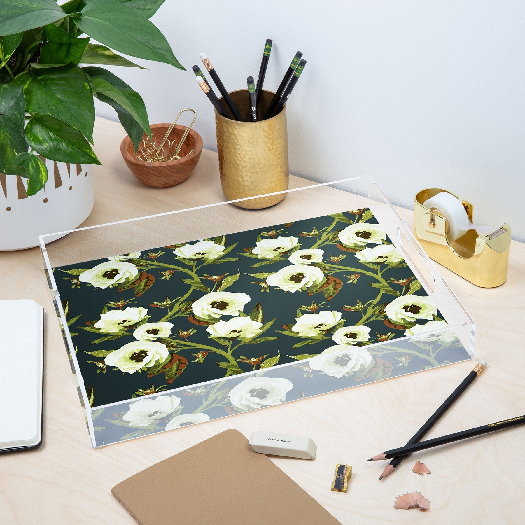 ThirtyOne Illustrations Circa in Olive Acrylic Tray