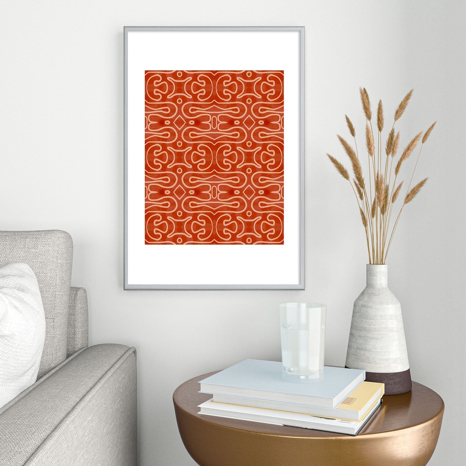 Mirimo Venexiana Burnt Orange Metal Framed Art Print