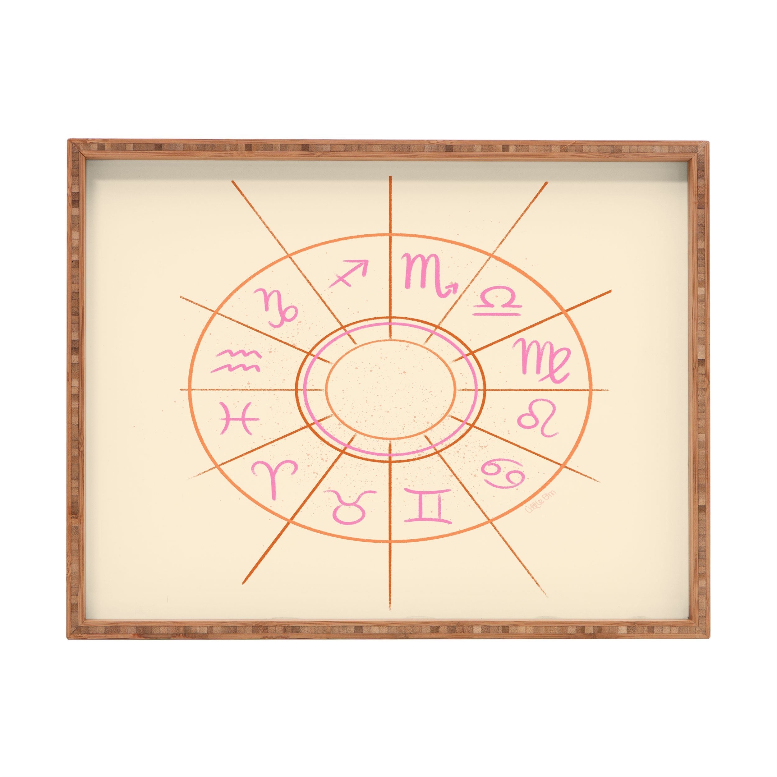 Little Om Zodiac Signs cream Rectangular Tray