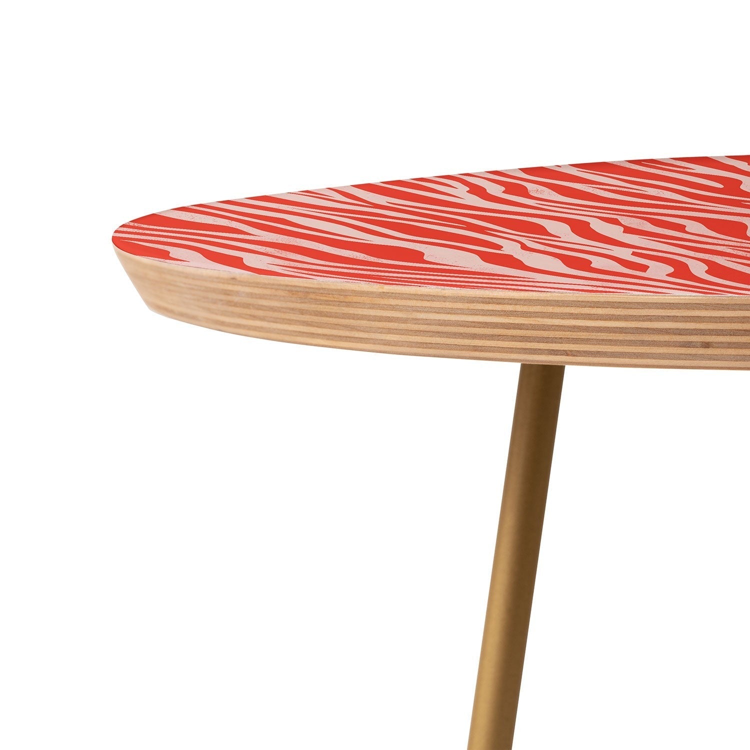 Avenie BR Red Zebra Stripe Round Side Table