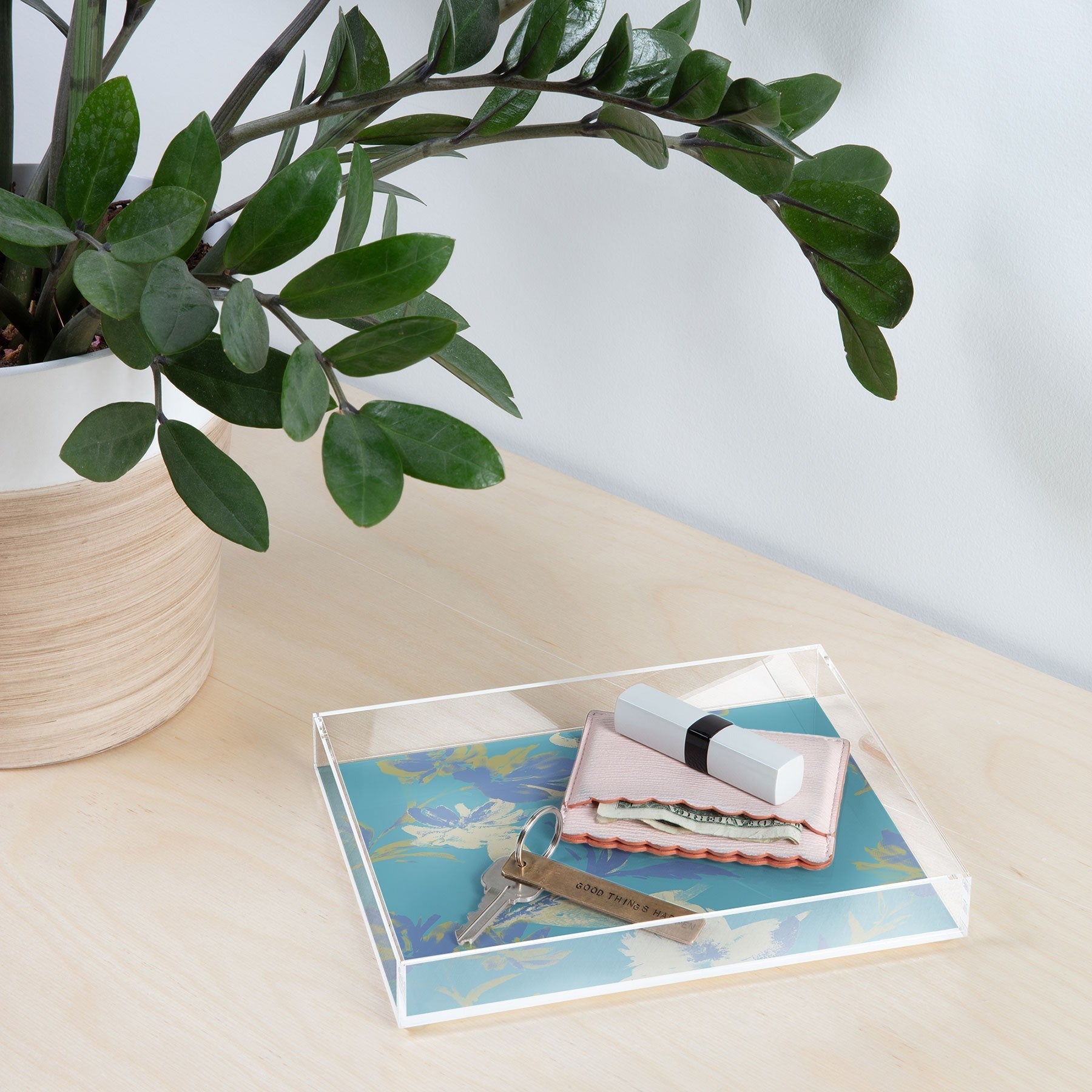 Gabriela Fuente Emma Floral Acrylic Tray