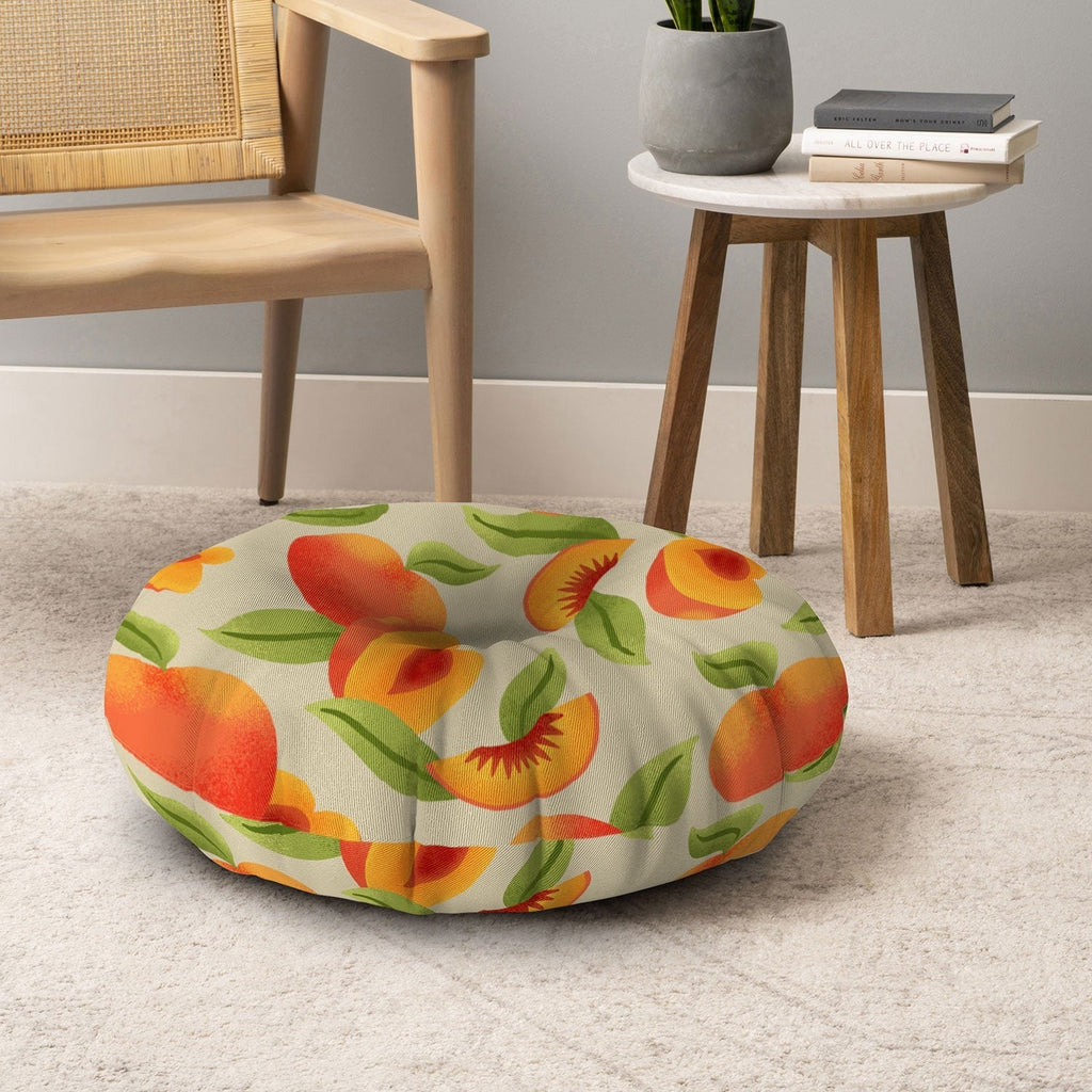 Jessica Molina Peach Pattern Floor Pillow Round