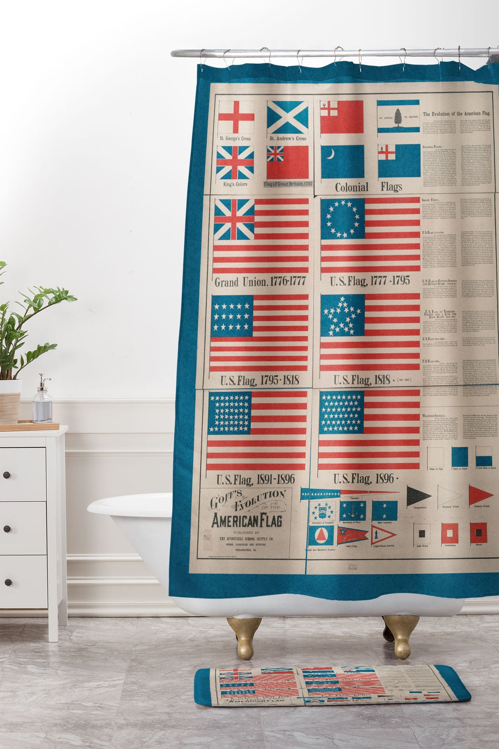DENY Designs Goff s Evolution of the American Flag Memory Foam Bath Mat