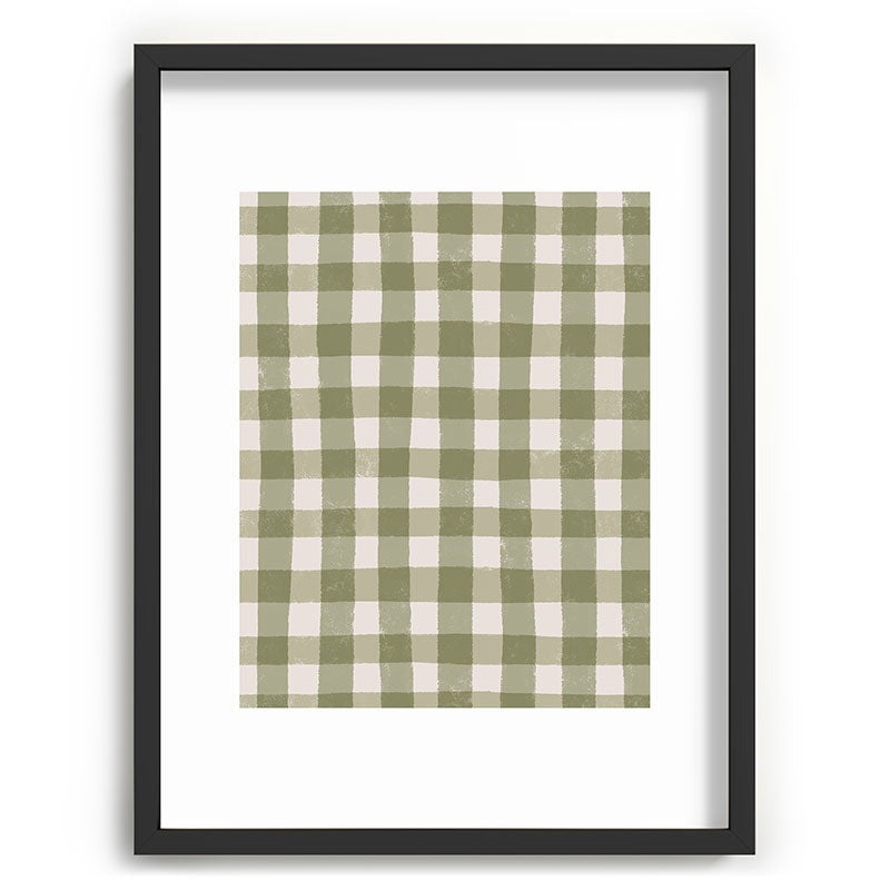 Menina Lisboa Rustic Green Plaid Recessed Framing Rectangle