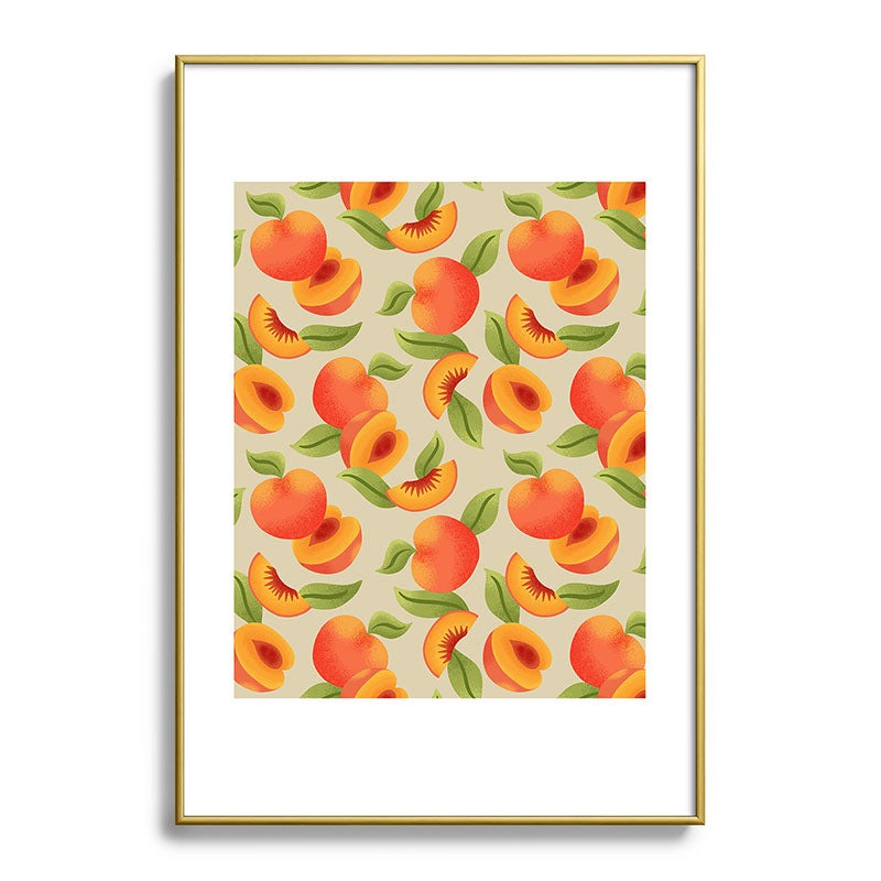 Jessica Molina Peach Pattern Metal Framed Art Print