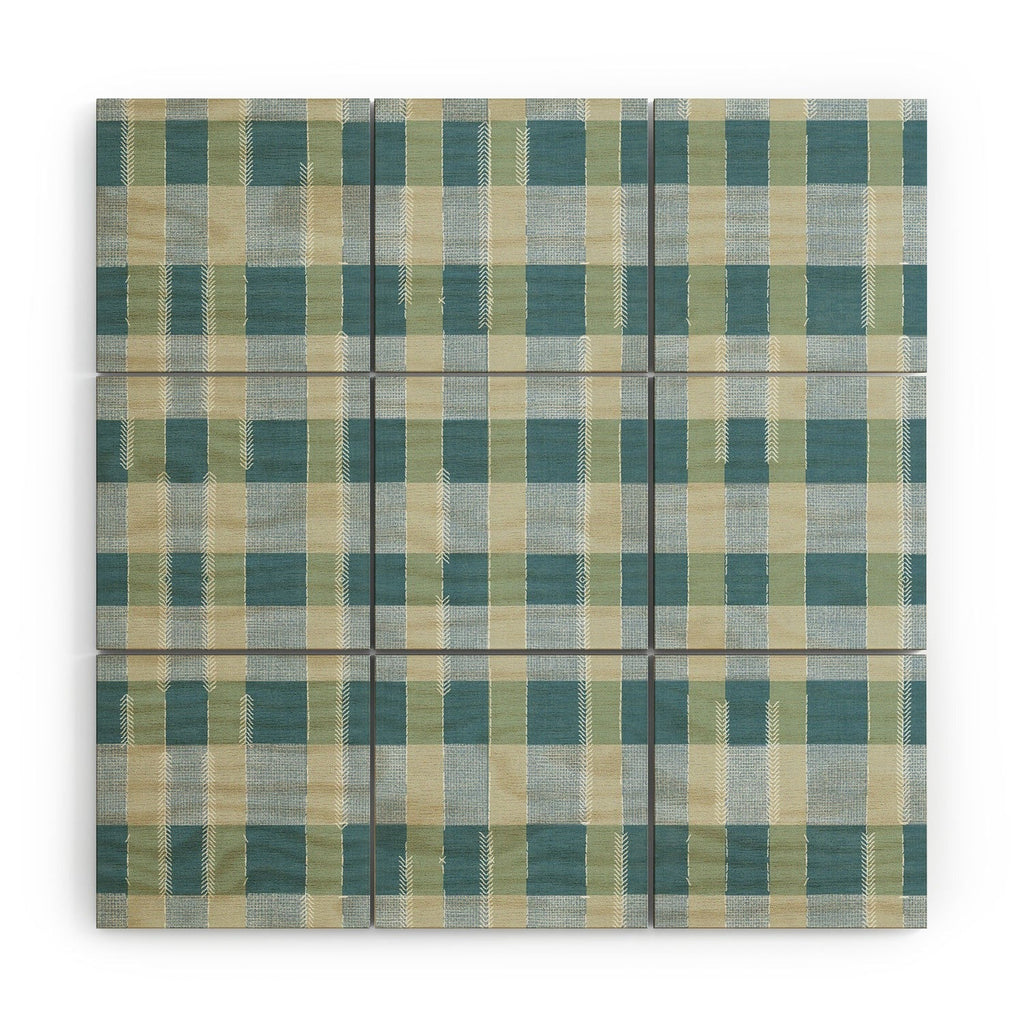 Marta Barragan Camarasa Country Style Checks Wood Wall Mural