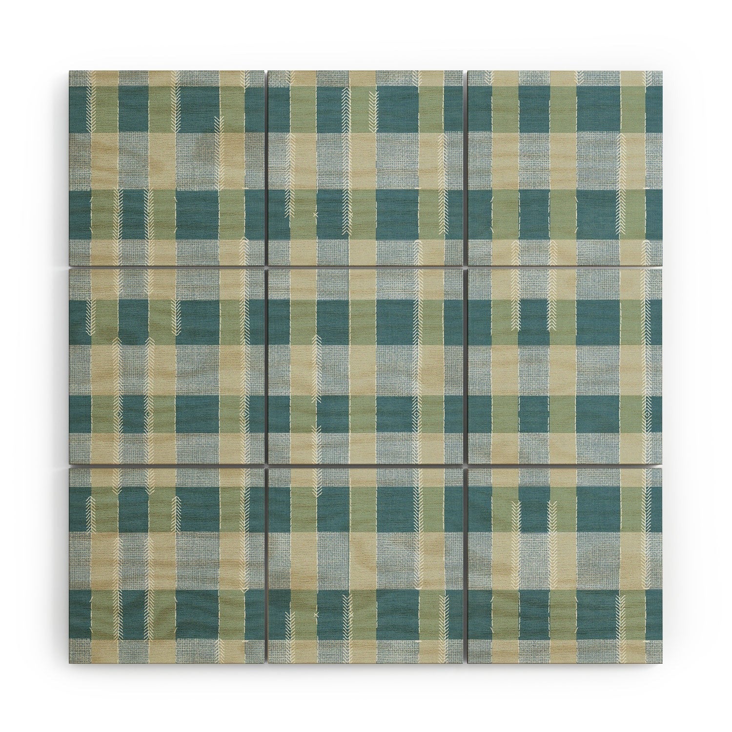 Marta Barragan Camarasa Country Style Checks Wood Wall Mural