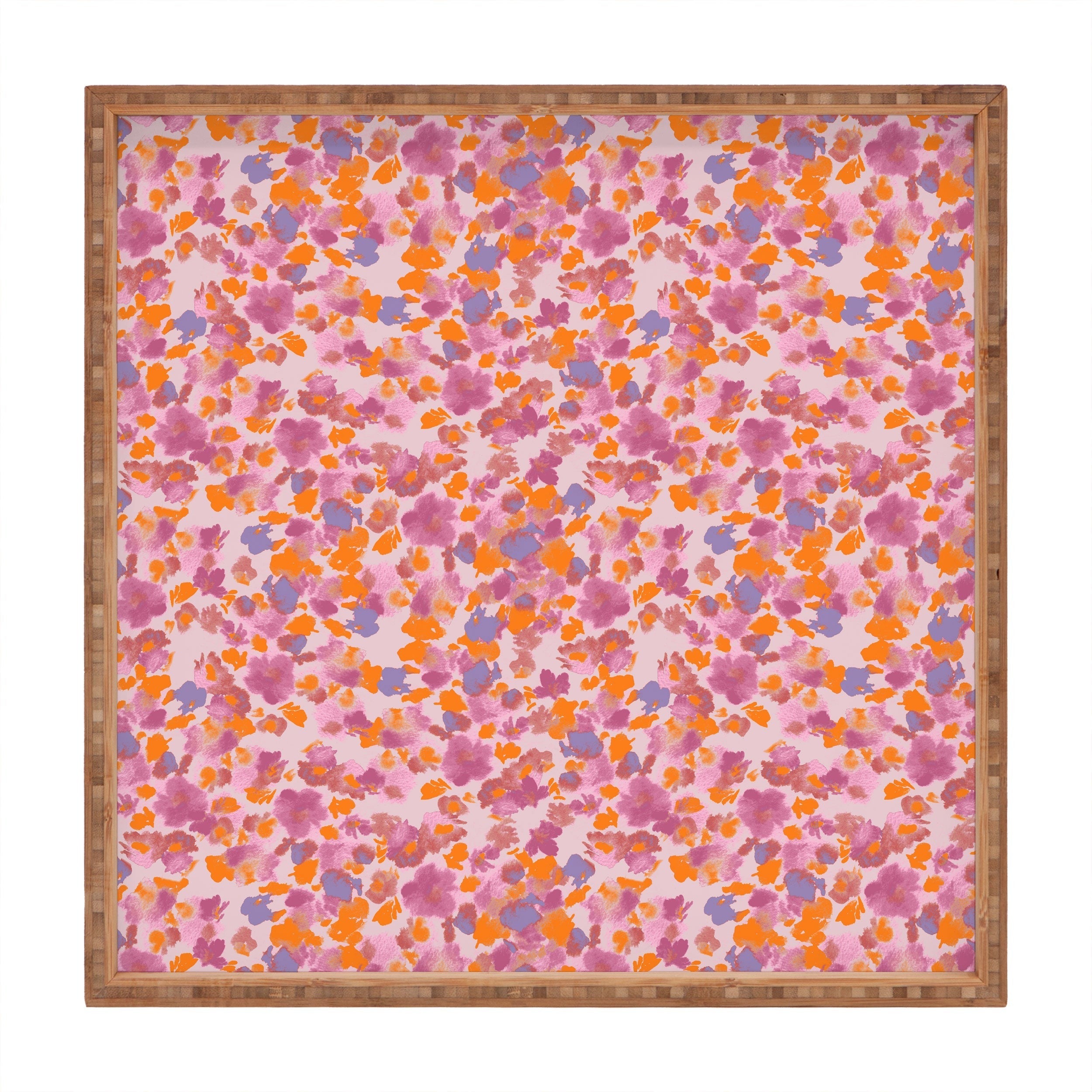 Gabriela Fuente Day Dreaming Watercolor Pink Square Tray