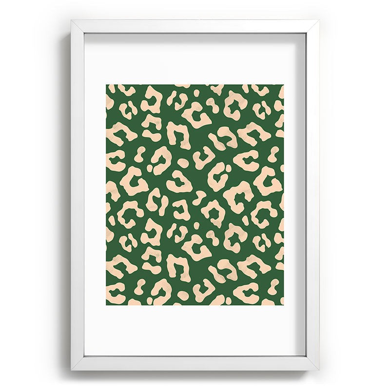 Avenie BR Cheetah Print In Green Recessed Framing Rectangle