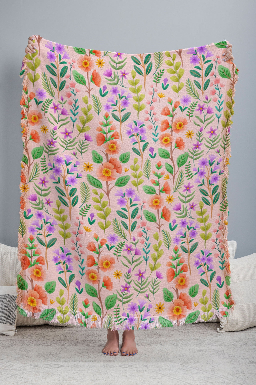 Pimlada Phuapradit Ditsy Spring Floral Throw Blanket