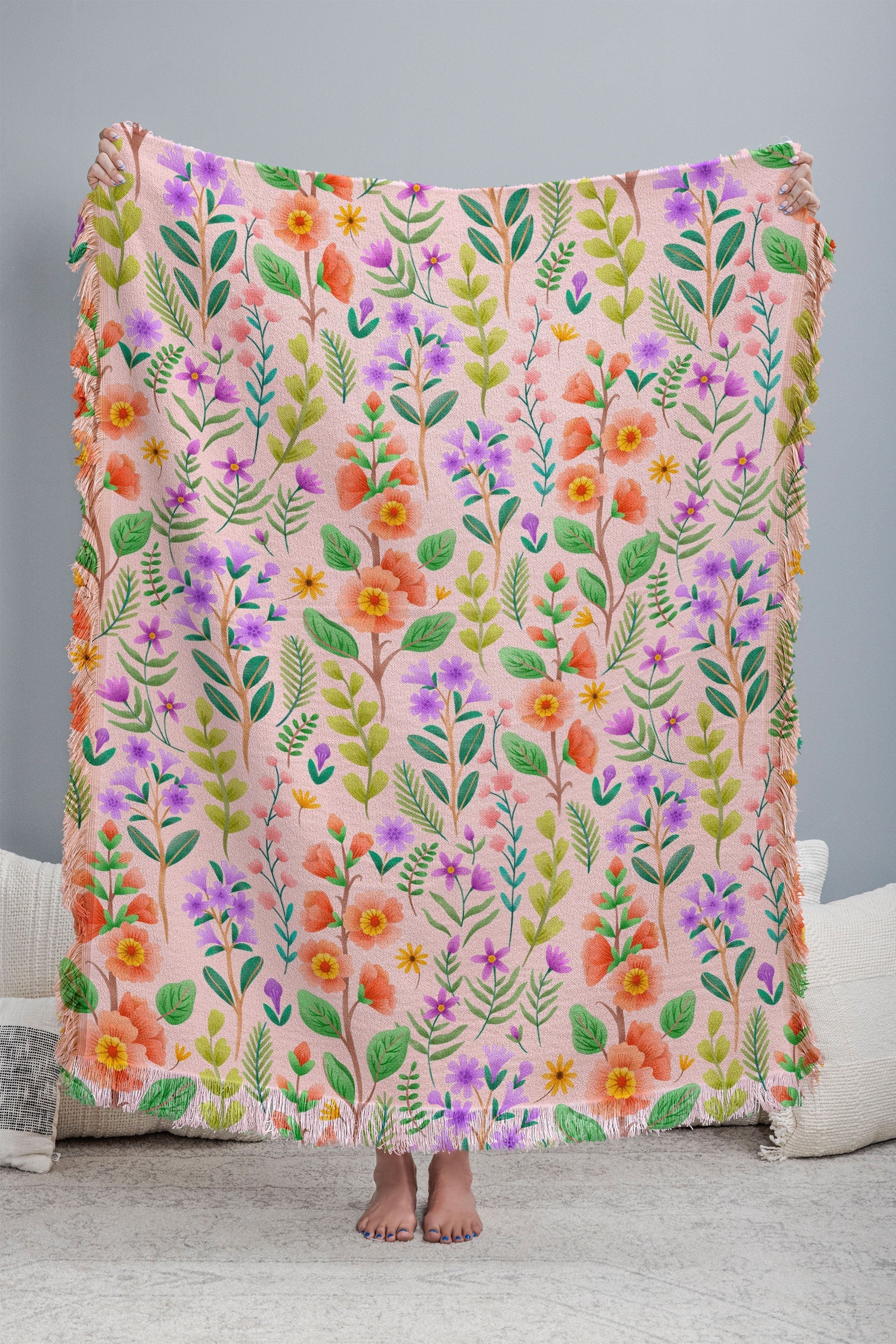 Pimlada Phuapradit Ditsy Spring Floral Throw Blanket