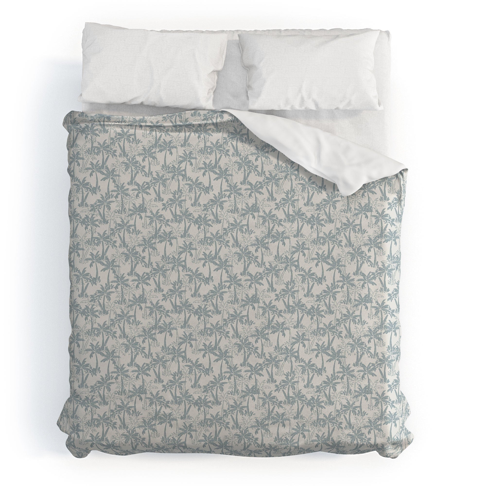 CoastL Studio Palm Forest Coastal Blue Duvet Cover
