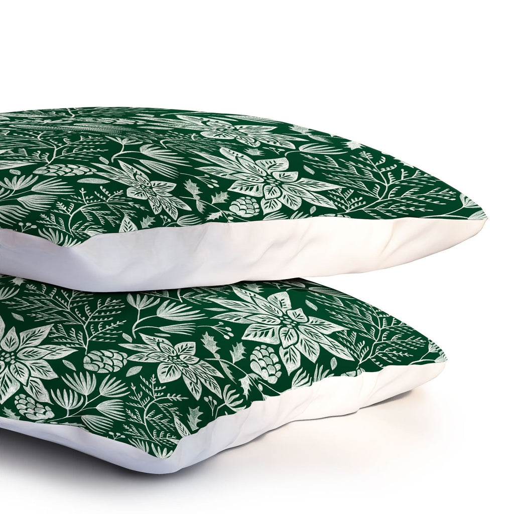 Pimlada Phuapradit Christmas Poinsettia Pillow Shams