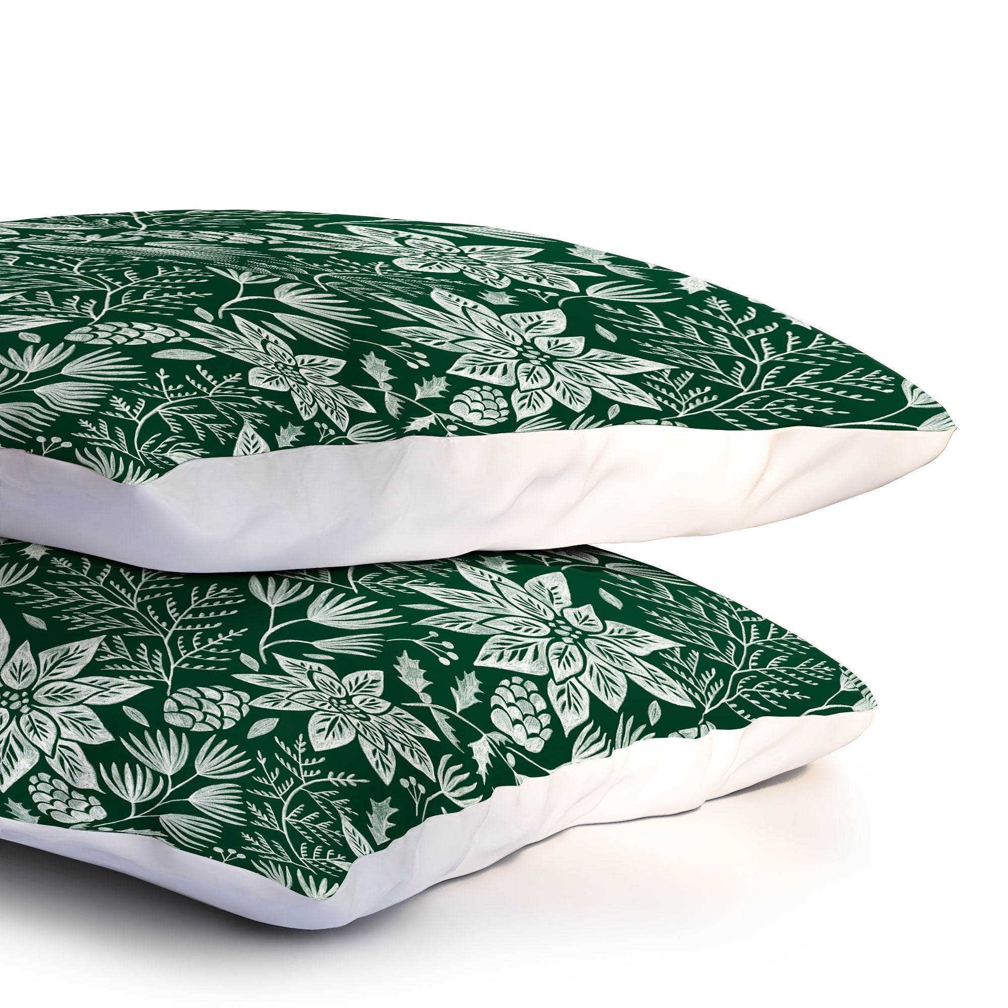 Pimlada Phuapradit Christmas Poinsettia Pillow Shams