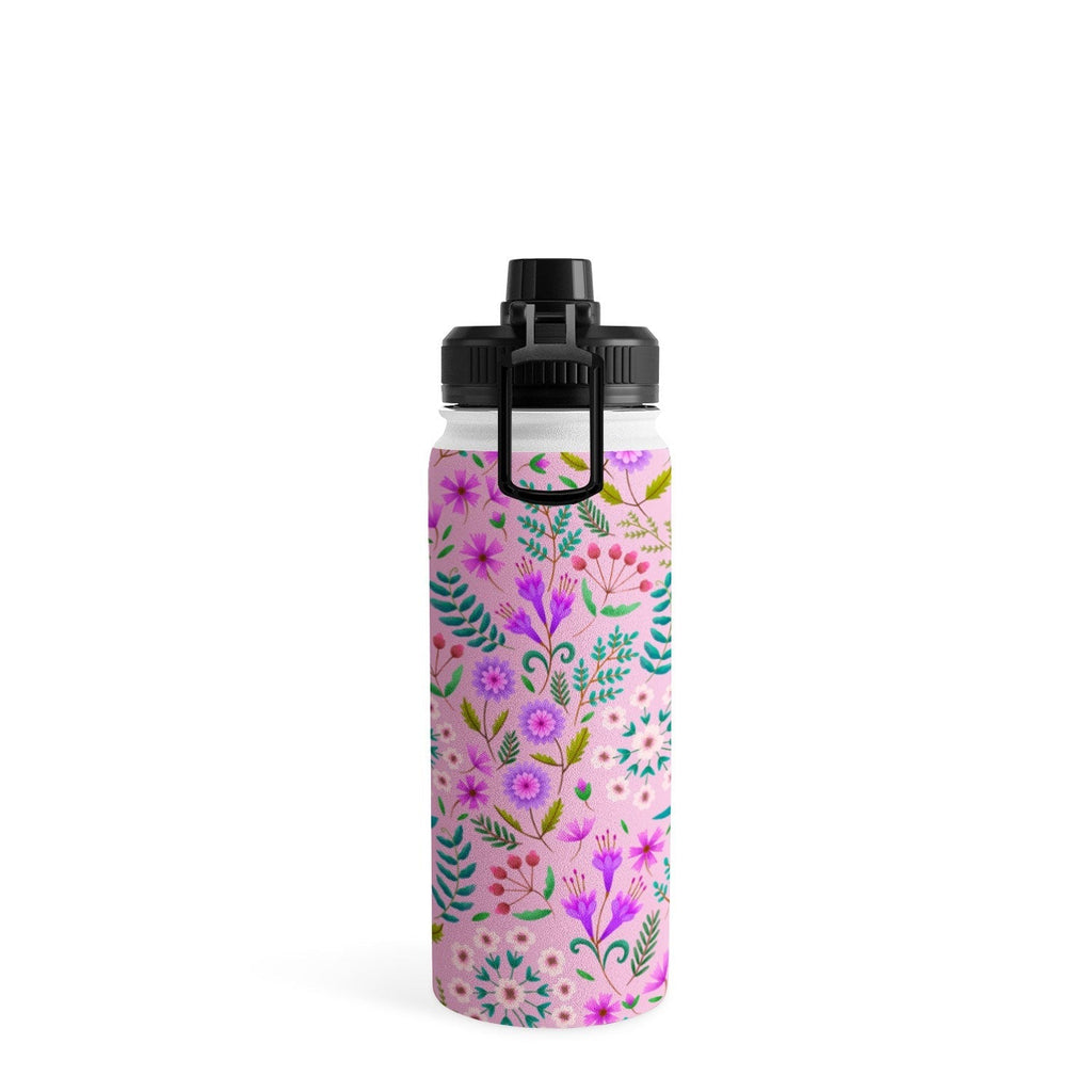 Pimlada Phuapradit Ditsy Purple Floral Half Drop Water Bottle