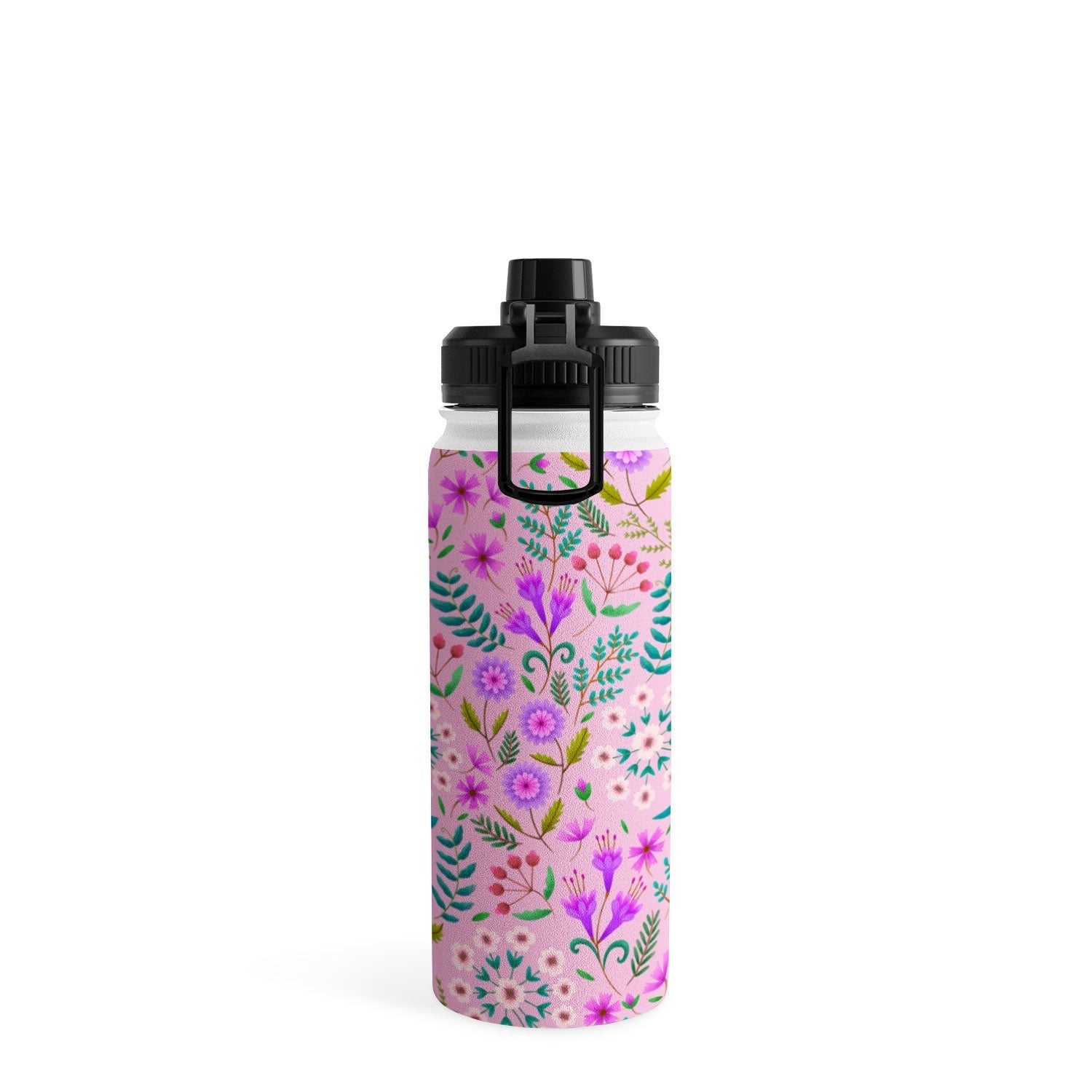 Pimlada Phuapradit Ditsy Purple Floral Half Drop Water Bottle
