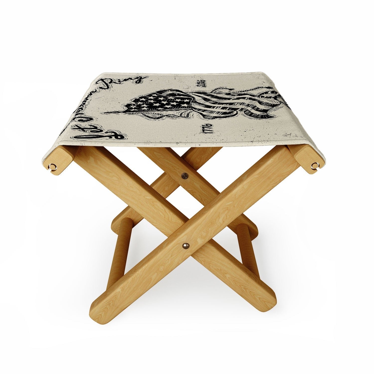 DENY Designs Let Freedom Ring Block Folding Stool