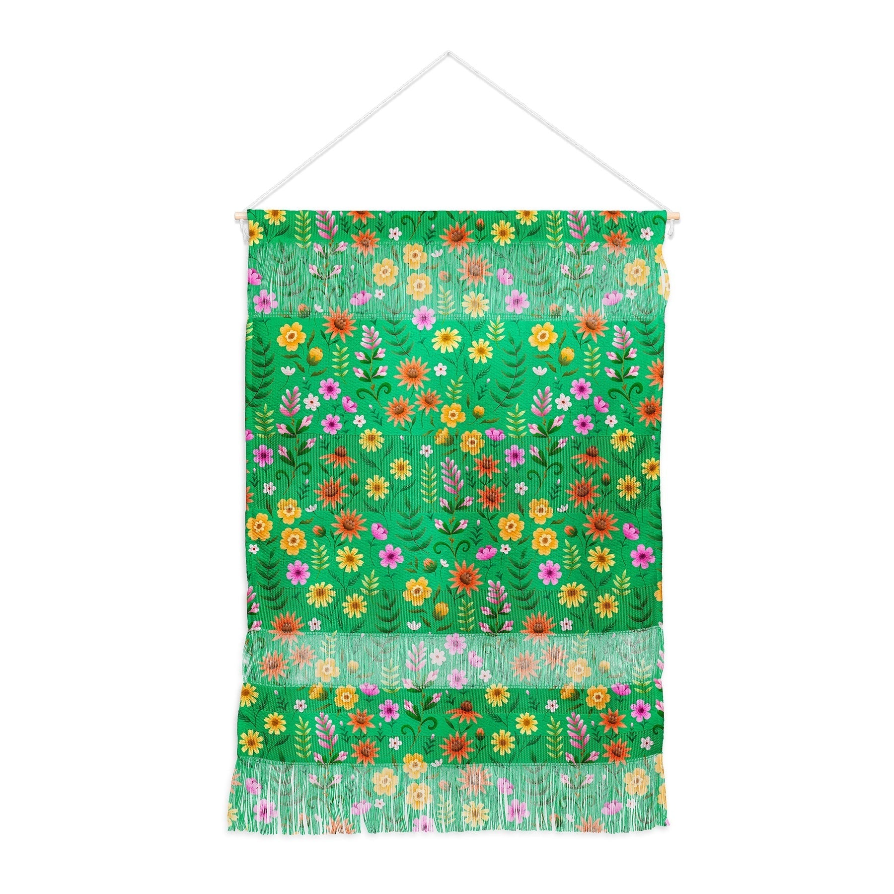 Pimlada Phuapradit Ditsy Spring Floral Green Wall Hanging Portrait