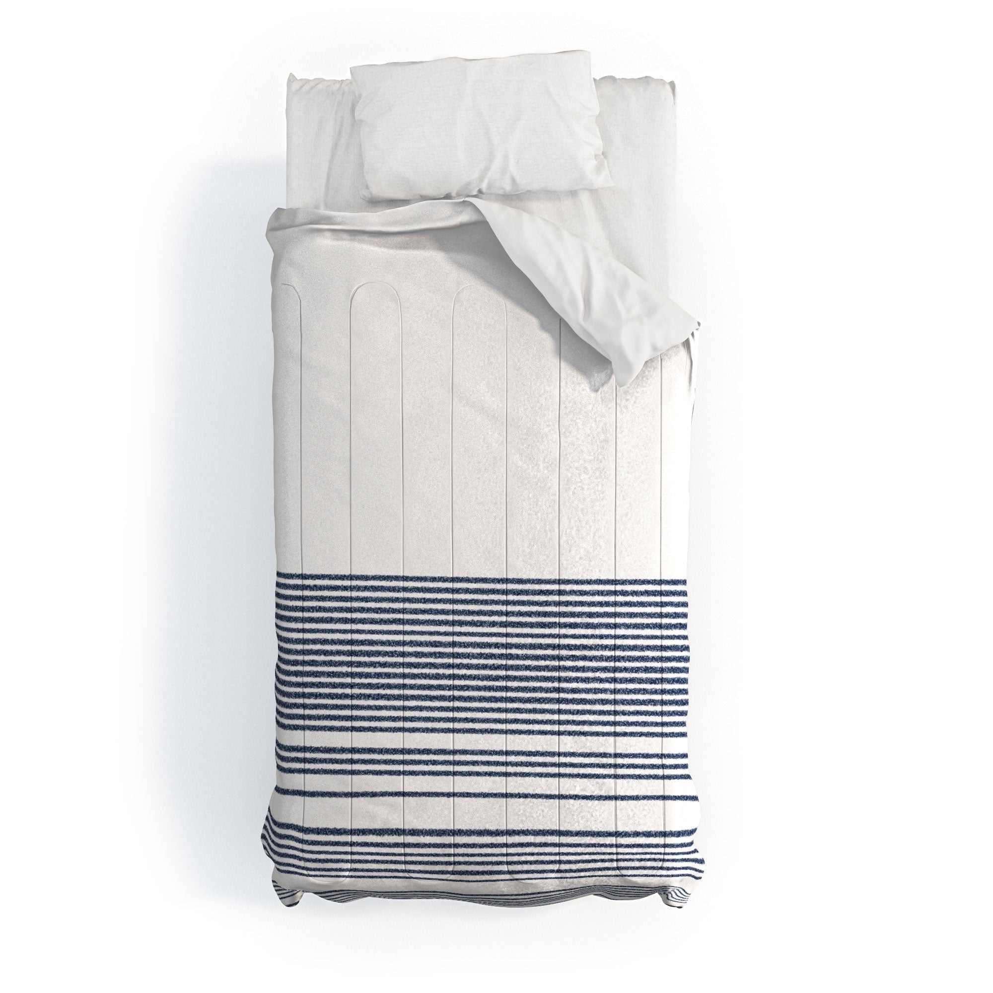 Kierkegaard Design Studio organic stripes naut navy blue and white Comforter