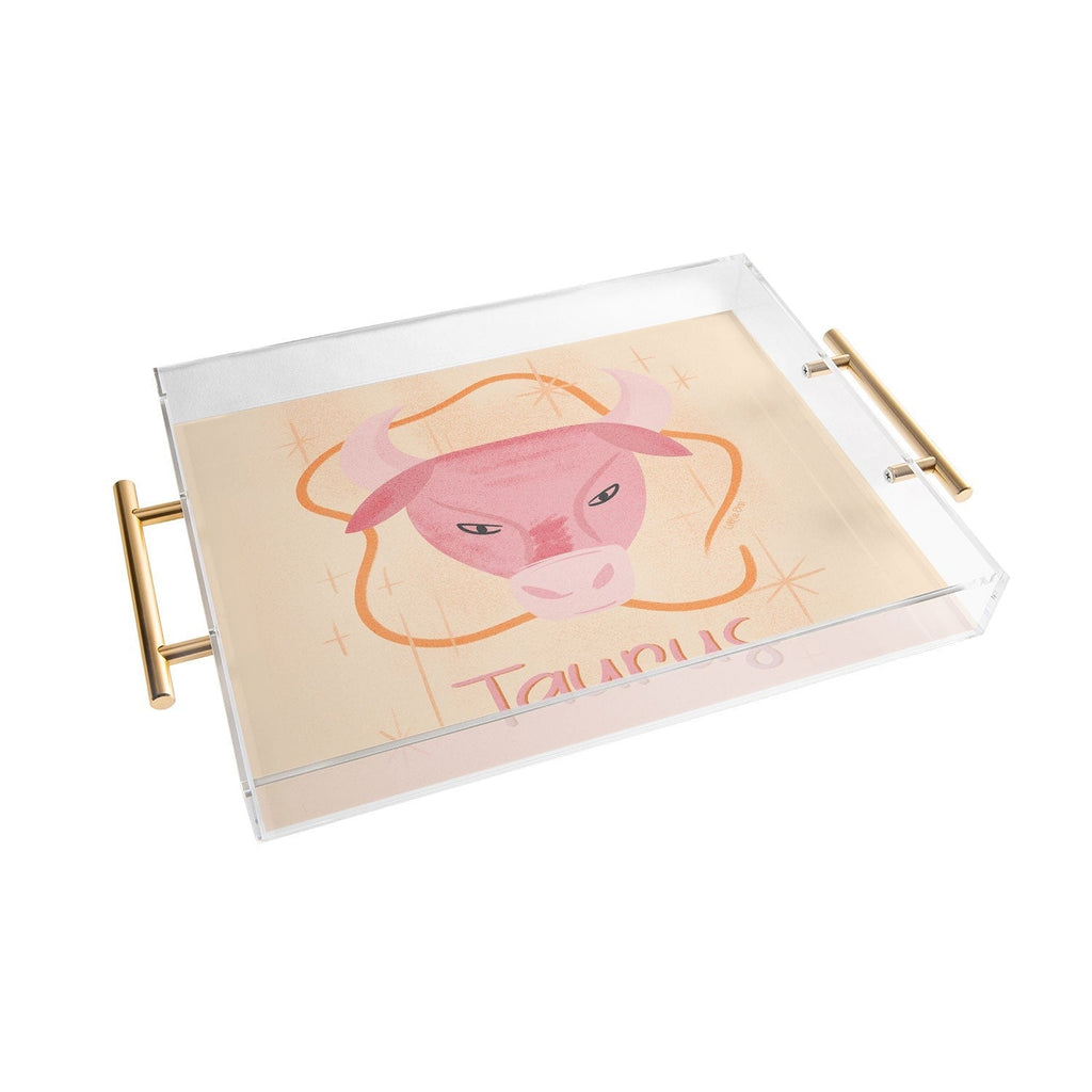 Little Om Zodiac Sign Taurus Acrylic Tray