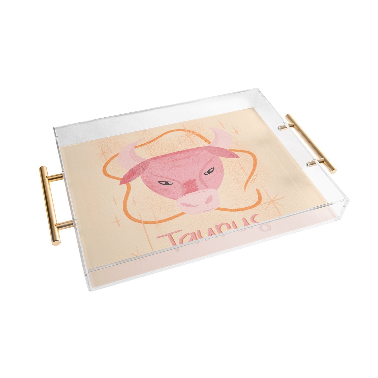 Little Om Zodiac Sign Taurus Acrylic Tray