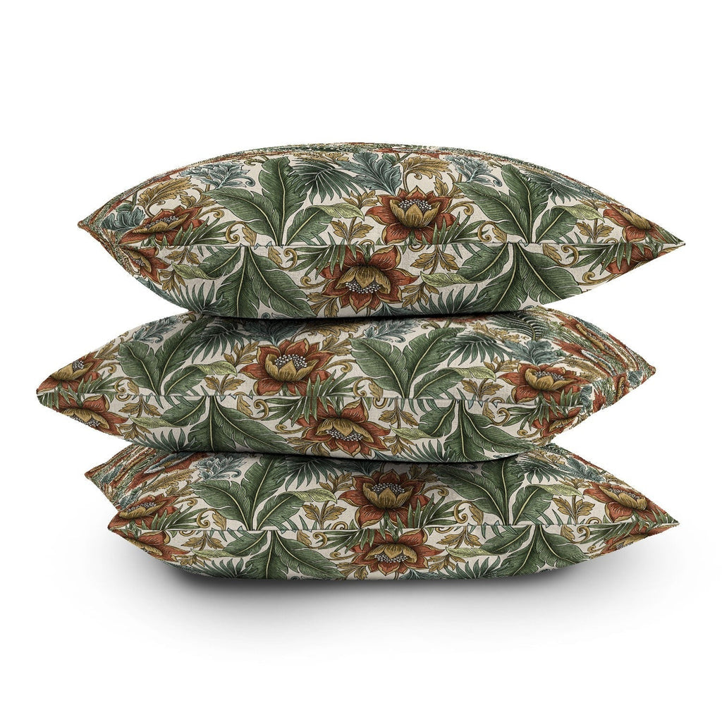 Marta Barragan Camarasa Retro Jungle Garden Outdoor Throw Pillow