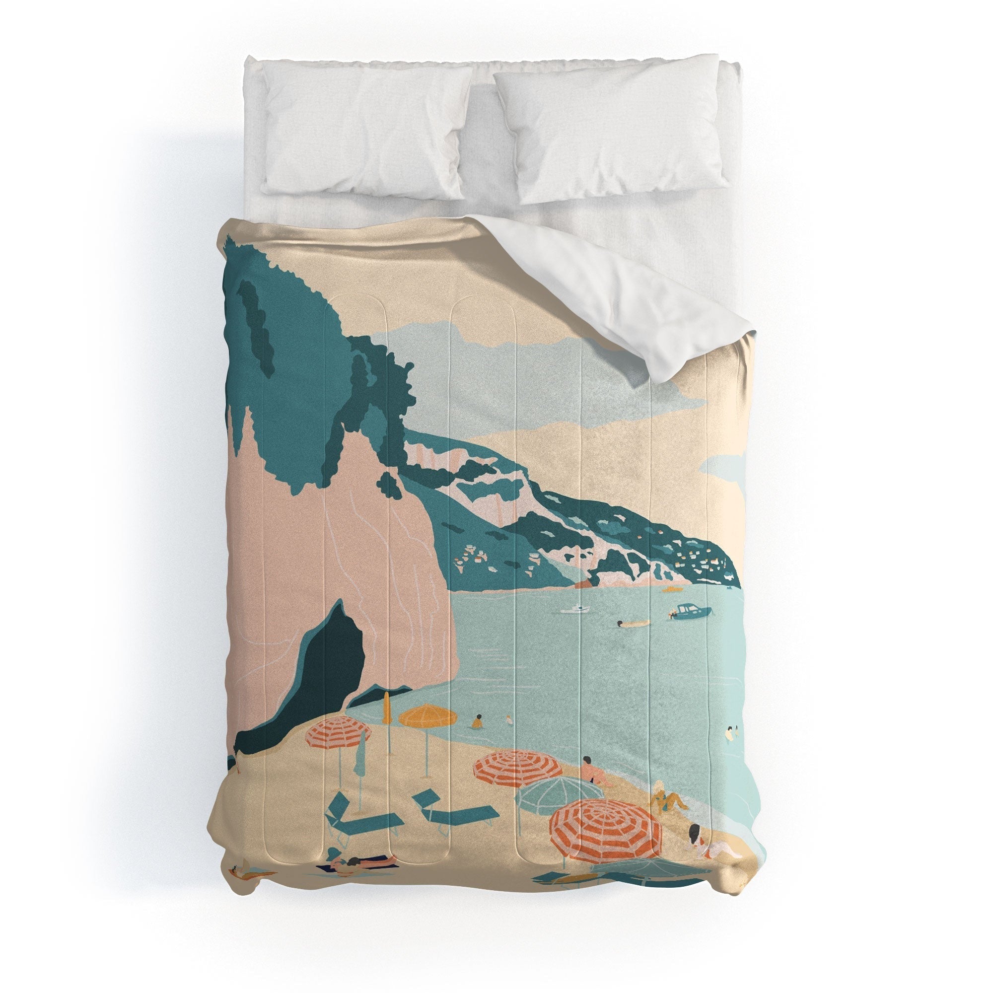 Valeria Frustaci Beach of Positano in Italy Comforter