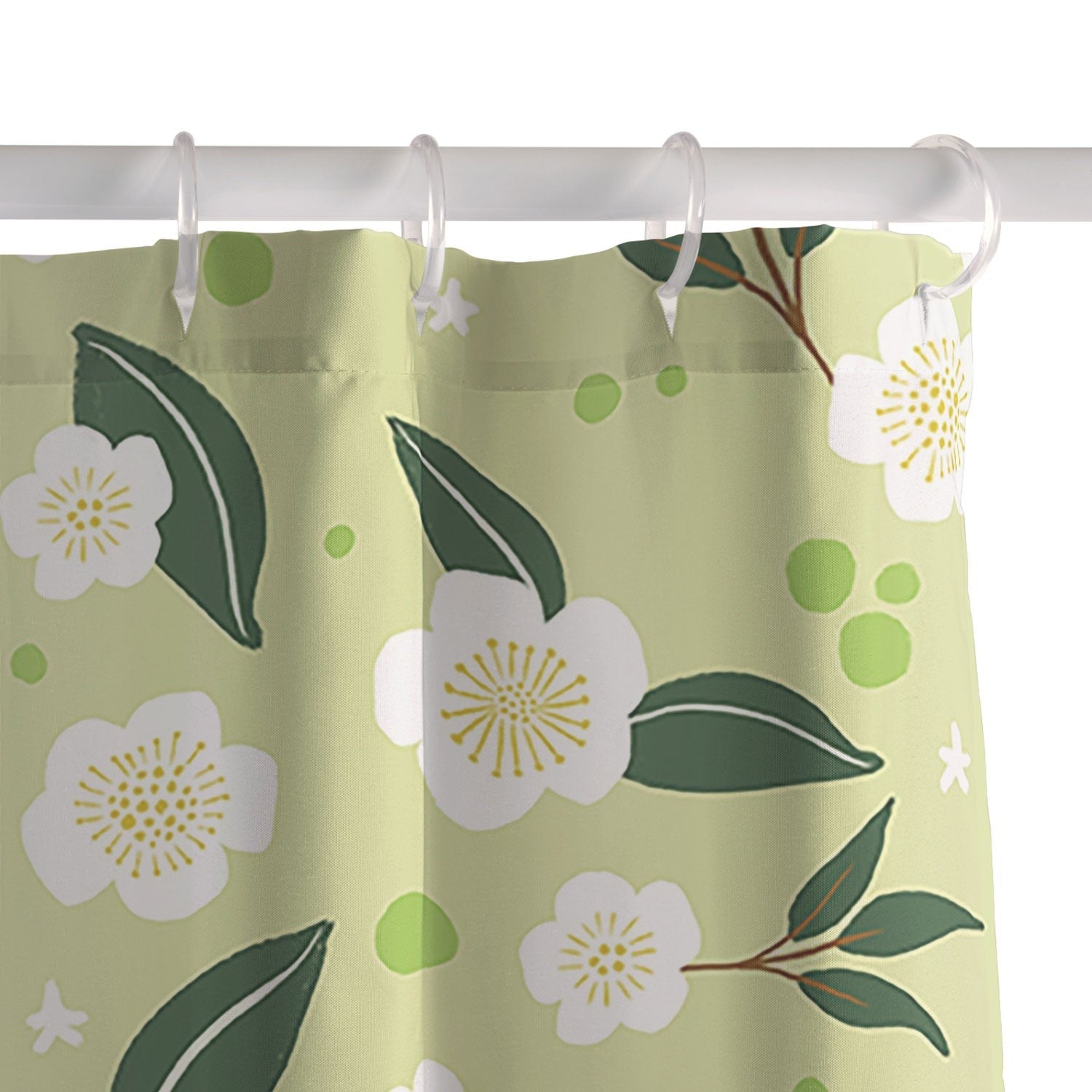 Design by Spark Matcha Tea Florals Shower Curtain